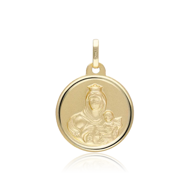 ESCAPULARIO "VIRGEN DEL CARMEN Y CORAZÓN DE JESÚS" 18MM ORO 18K