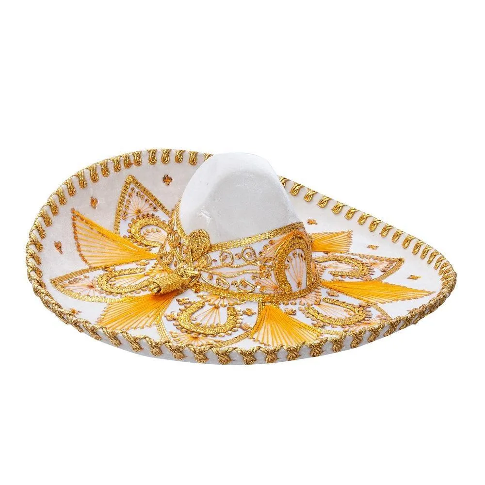 Sombrero de Charro de Gala Bordado Fino Hilo Metálico para Hombre imp-71154
